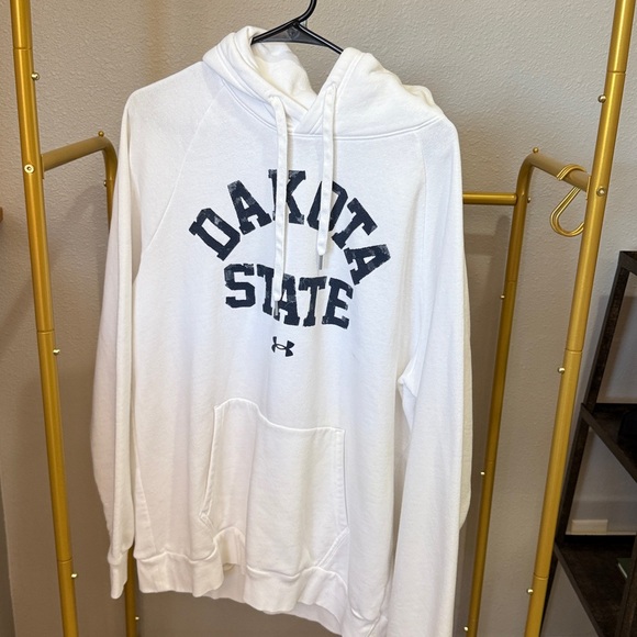 Under Armour White Hoodie with Navy Print - Picture 1 of 3